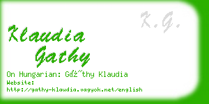 klaudia gathy business card